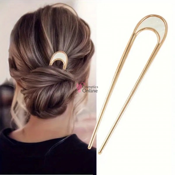 Accesoriu de par modern Japonez pentru cocuri din metal JPN00MM Auriu cu model